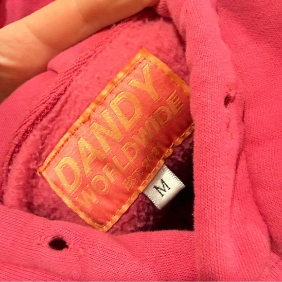 Dandy Worldwide "Physical Touch" Oversized Lux Hoodie in Hot Pink - Picture 7 of 10